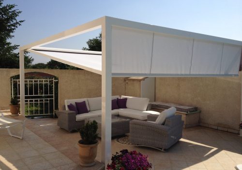 Pergolas toile blanche Roussel Stores